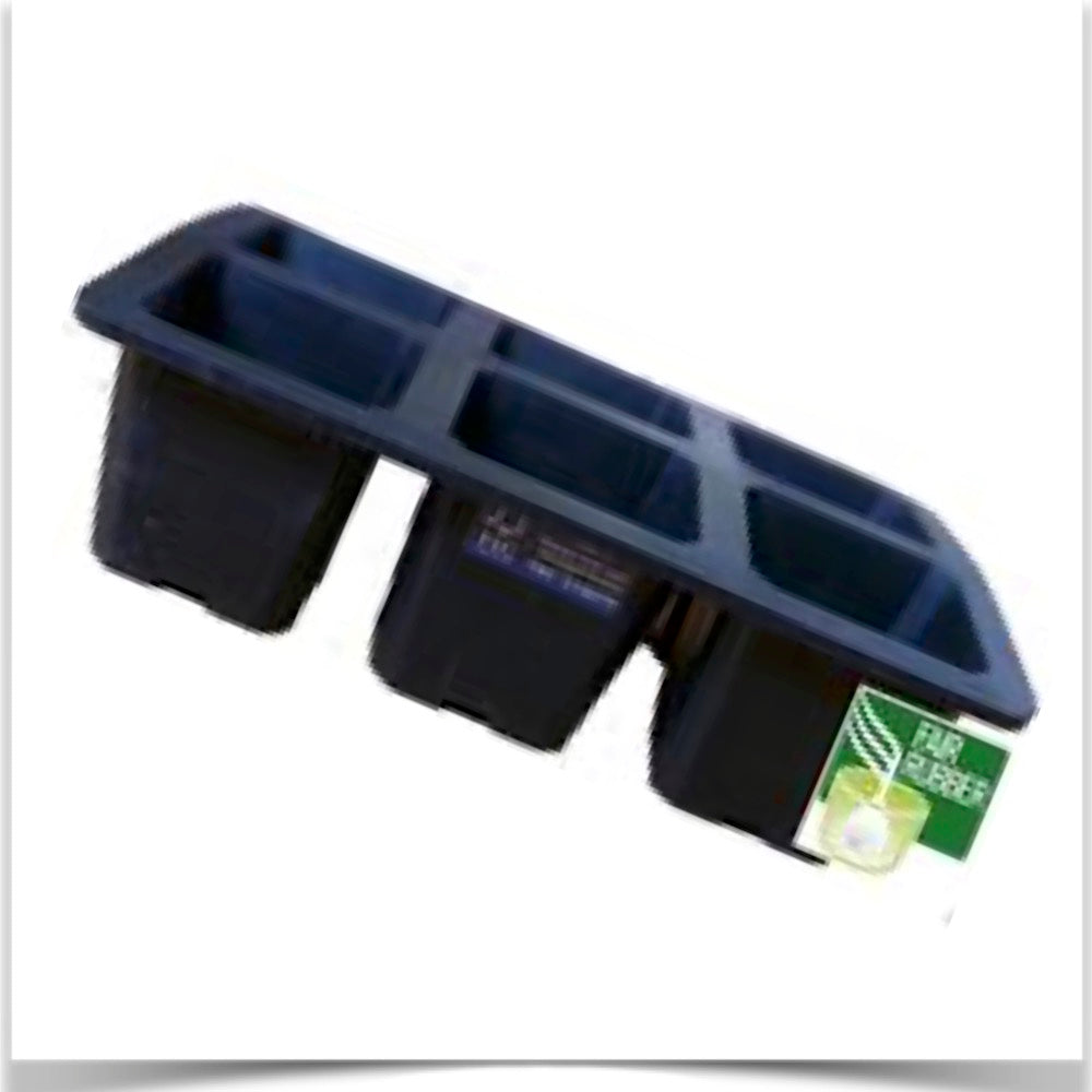 Cells measure 2-1/3ā square by 2-1/3ā deep. Outer Dimensions: 9-1/2" x 6-1/4" x 2-1/3". Side view.