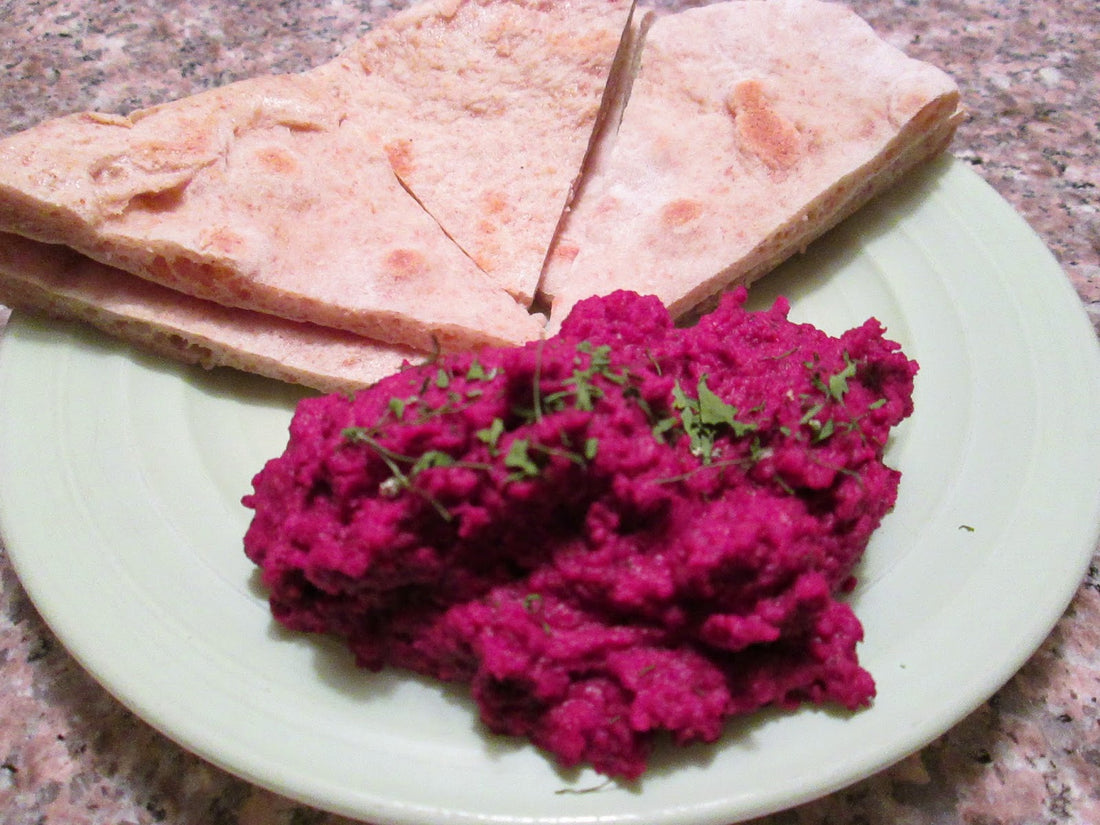 Beet and bean hummus recipe from Prairie Road Organic Seed