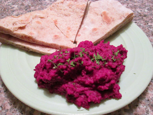Beet and bean hummus recipe from Prairie Road Organic Seed