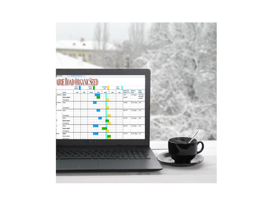 Start, Plant, Transplant chart and free download with Prairie Road Organic Seed