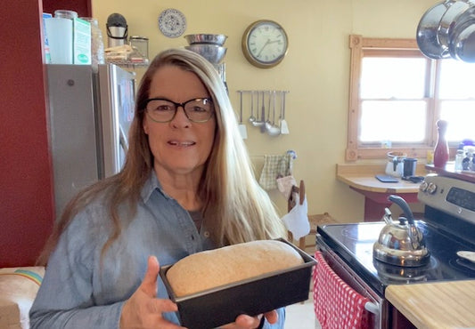Baking whole wheat bread at Prairie Road Organic