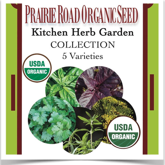 Prairie Road Organic Seed 's kitchen herb garden collection grown from certified organic seed.